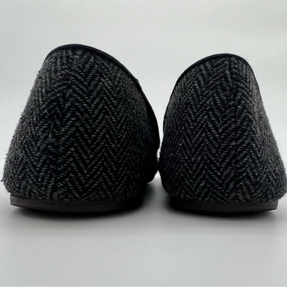 Charles Philip Shanghai Leather Tweed Herringbone Flats Black Tassel Size 7.5 - Picture 5 of 11